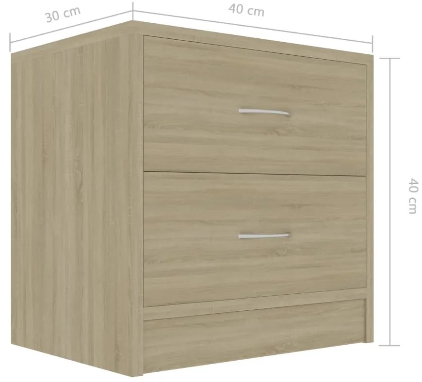 vidaXL Κομοδίνο Χρώμα Sonoma Δρυς 40 x 30 x 40 εκ. από Επεξ. Ξύλο