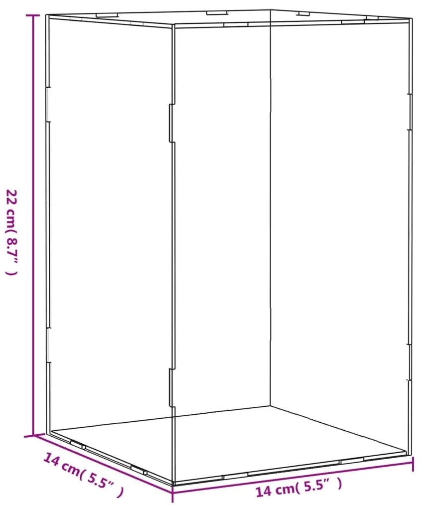 vidaXL Κουτί Βιτρίνα Διάφανο 14 x 14 x 22 εκ. Ακρυλικό