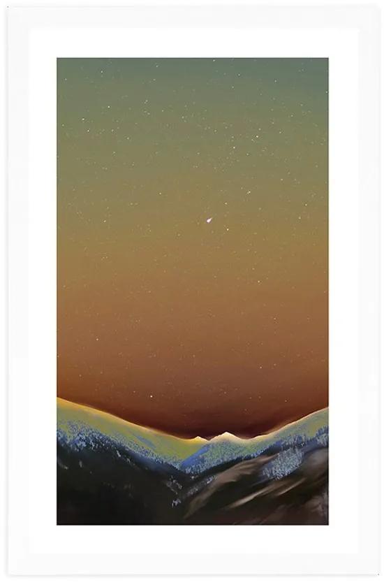 Αφίσα με παρπαστού Γοητευτική νύχτα στη φύση - 40x60 white