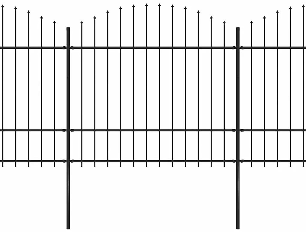 vidaXL Κάγκελα Περίφραξης με Λόγχες Μαύρα (1,5-1,75) x 3,4 μ. Ατσάλινα