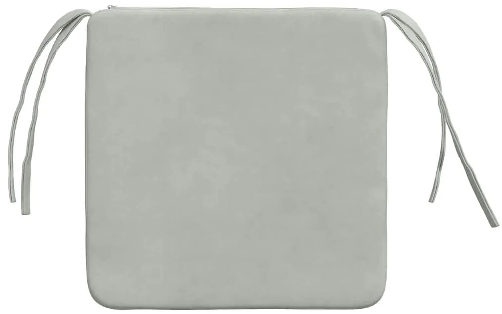 vidaXL Μαξιλάρια καθισμάτων 4 pcs Ανοιχτό γκρι 40 x 40 x 3 cm Βελούδο