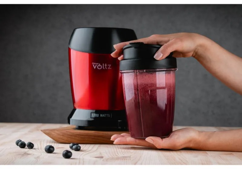 Nutri Blender Oliver Voltz OV51162DR, 1200 W, 2 φλιτζάνια, BPA Free, 1L/800 ml, θρυμματισμός πάγου, κόκκινο