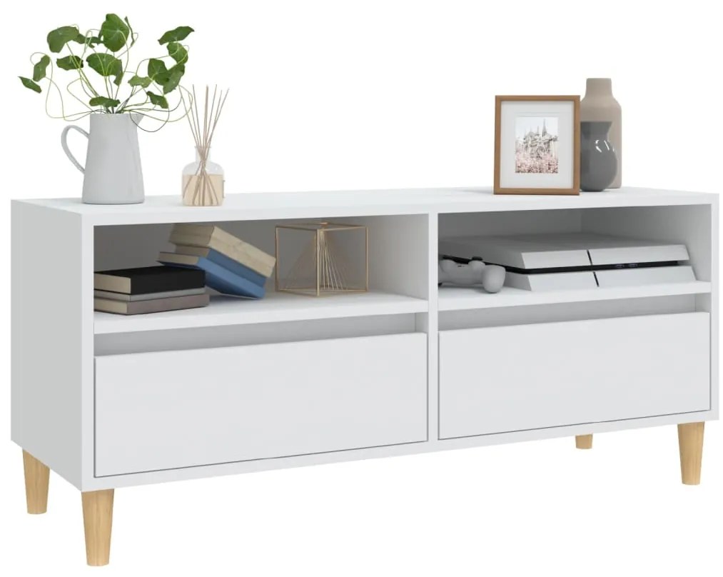 vidaXL Έπιπλο Τηλεόρασης Λευκό 100x34,5x44,5 εκ. Επεξεργασμένο Ξύλο
