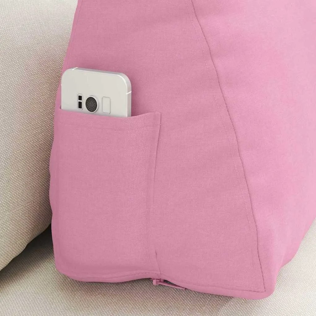 vidaXL Μαξιλάρι Πλάτης Ροζ 60 x 20 x 50 εκ. ύφασμα