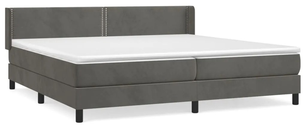 ΚΡΕΒΑΤΙ BOXSPRING ΜΕ ΣΤΡΩΜΑ ΣΚΟΥΡΟ ΓΚΡΙ 200X200 ΕΚ. ΒΕΛΟΥΔΙΝΟ 3130920