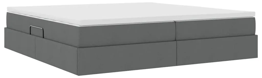 vidaXL Κρεβάτι με αποθηκευτικό χώρο και στρώμα με στρώμα Σκούρο Γκρι