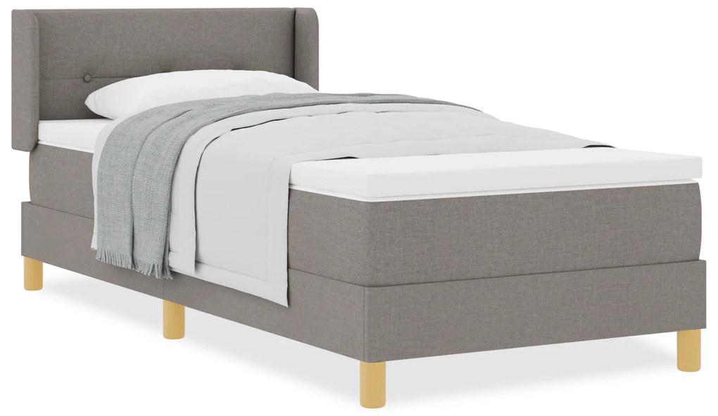 vidaXL Κρεβάτι Box Spring με στρώμα σε καφέ, 80 x 200 εκ., Υφασμα