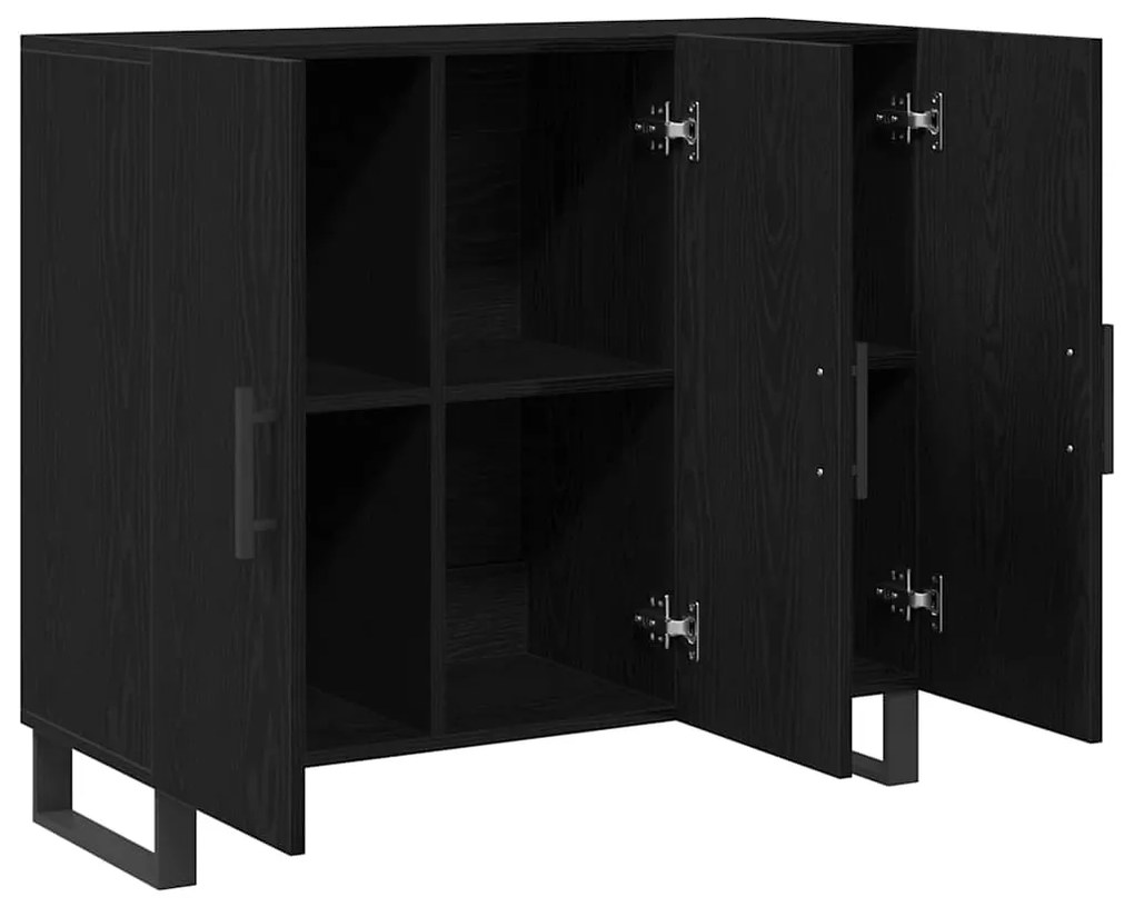 vidaXL Πλαϊνό γραφείο Μαύρη δρυς 90 x 34 x 80 εκ. Επεξεργασμένο ξύλο