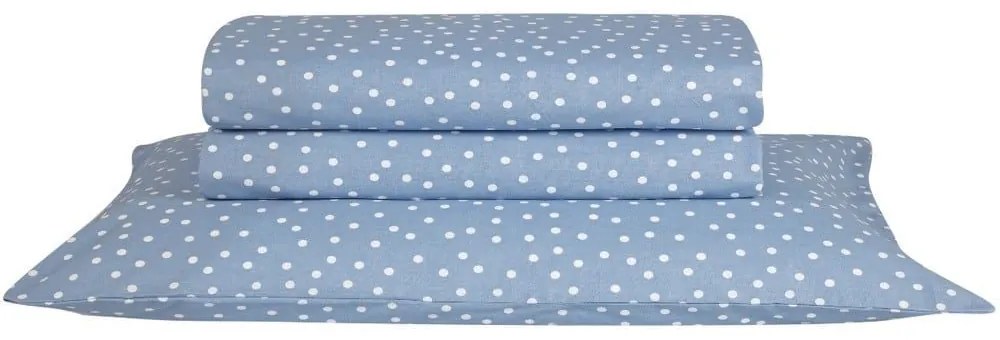 Σεντόνι Leyla 01 Με Λάστιχο Blue Kentia Μονό 100x200cm 100% Βαμβάκι