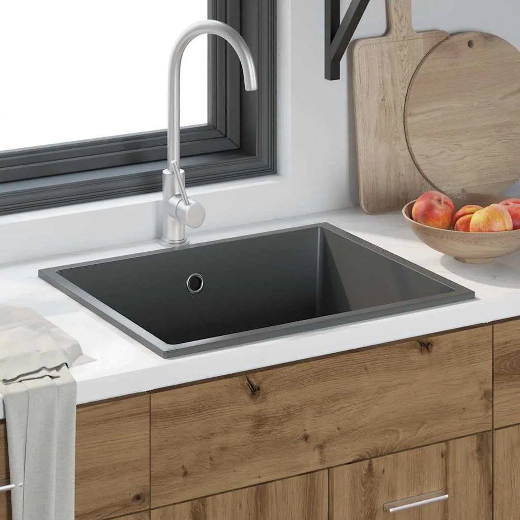 vidaXL Σιντρινο κουζίνας Γκρι 54 x 44 x 20 εκ. Γρανίτης