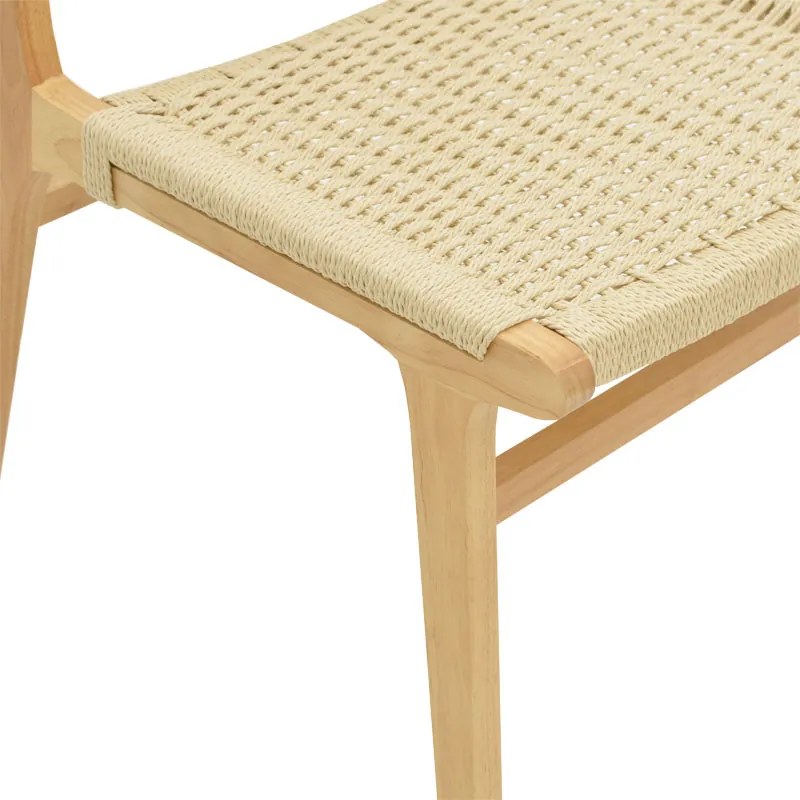 Καρέκλα Julien pakoworld rubberwood φυσικό-έδρα φυσικό σχοινί 61x54x85εκ - 263-000007
