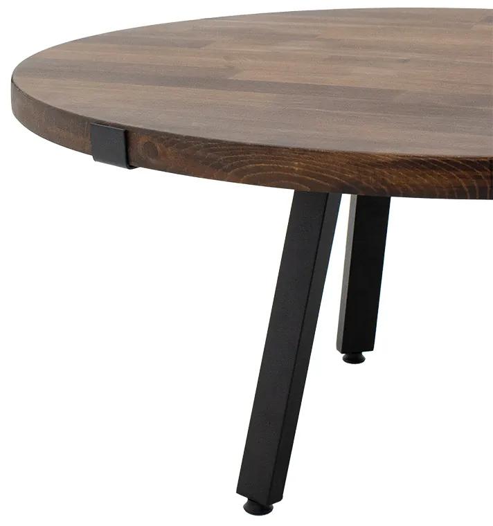 Τραπέζι σαλονιού Zenith pakoworld ξύλο πεύκου 35mm καρυδί Φ80x39εκ - Ξύλο - 197-000150
