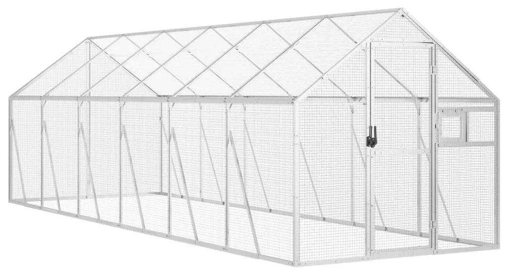 vidaXL Κλουβί Ασημένιο 1,79 x 6 x 1,85 μ. από Αλουμίνιο