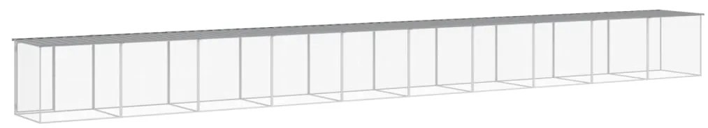 vidaXL Κοτέτσι - Κλουβί με Στέγη Αν. Γκρι 1003x98x90 εκ. Γαλβ. Ατσάλι