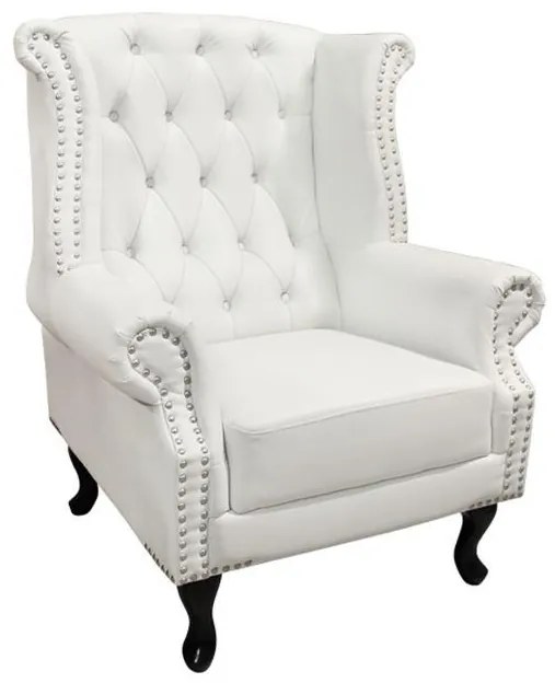 Πολυθρόνα - Μπερζέρα POLINA C0053.02 Λευκό Ματ PU Τύπου Chesterfield 83x75x107 εκ. 83x75x107 εκ.