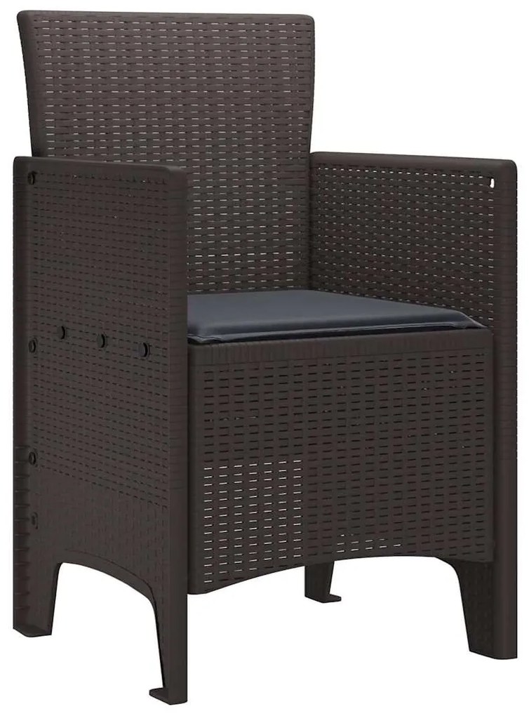 vidaXL Καρέκλες Κήπου 4 pcs Καφέ 53 x 49 x 85 εκ. Πλαστικό