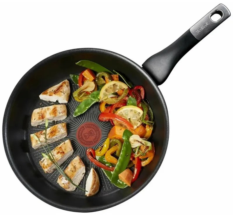 Τηγάνι Tefal G2550572, 26 cm, Thermo-Spot, Αντικολλητική επίστρωση τιτανίου X6, Επαγωγή, Μαύρο