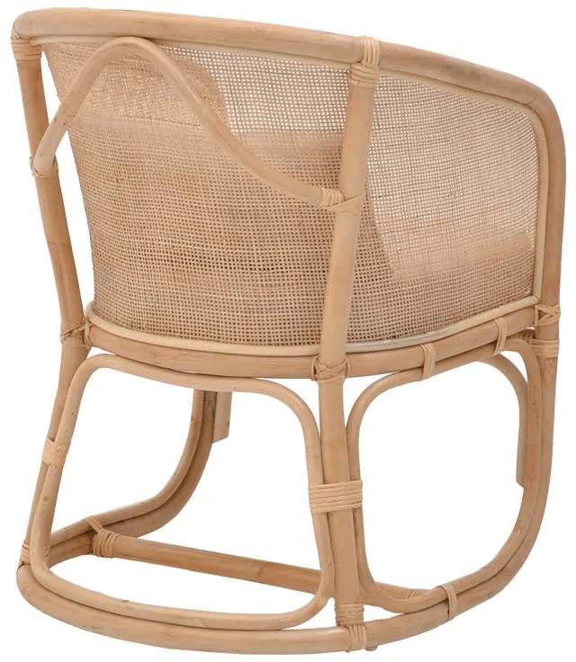 Καρέκλα - Πολυθρόνα Querke rattan pe σε Φυσικό με μπεζ μαξιλάρι 57x64x76 εκ. 57x64x76 εκ.