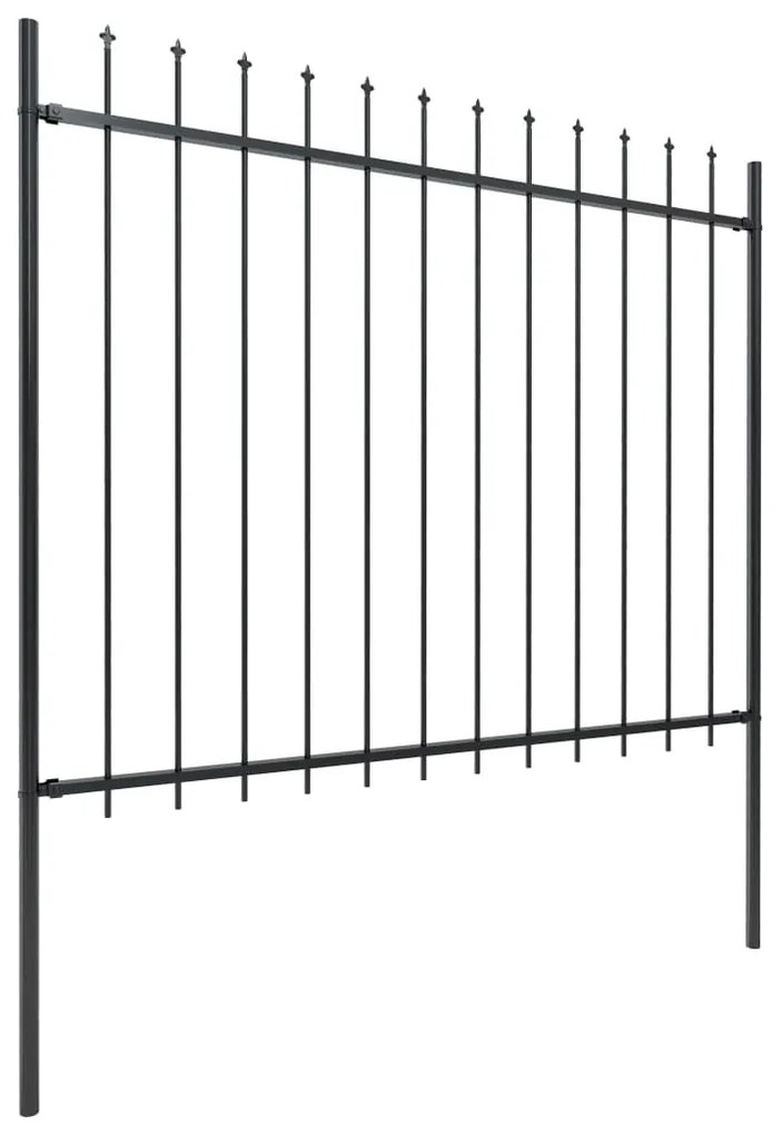 vidaXL Κάγκελα Περίφραξης με Λόγχες Μαύρα 5,1 x 1,5 μ. από Χάλυβα