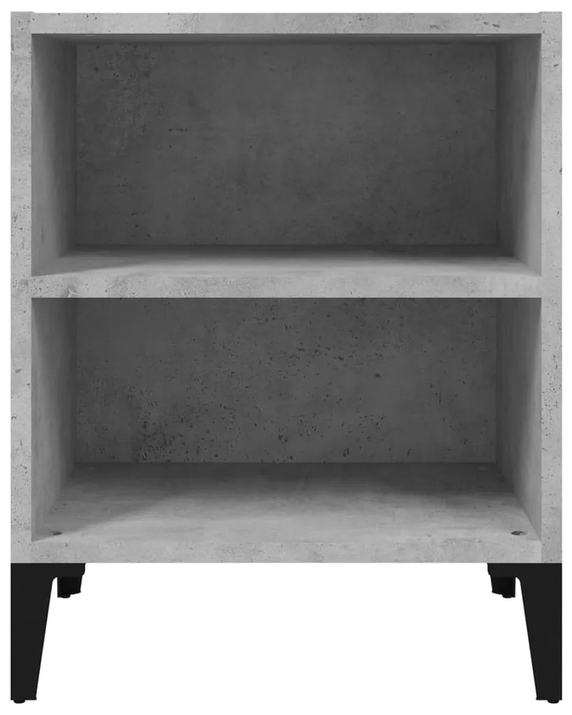 vidaXL Κομοδίνo Γκρι Σκυροδέματος 40 x 30 x 50 εκ. με Μεταλλικά Πόδια