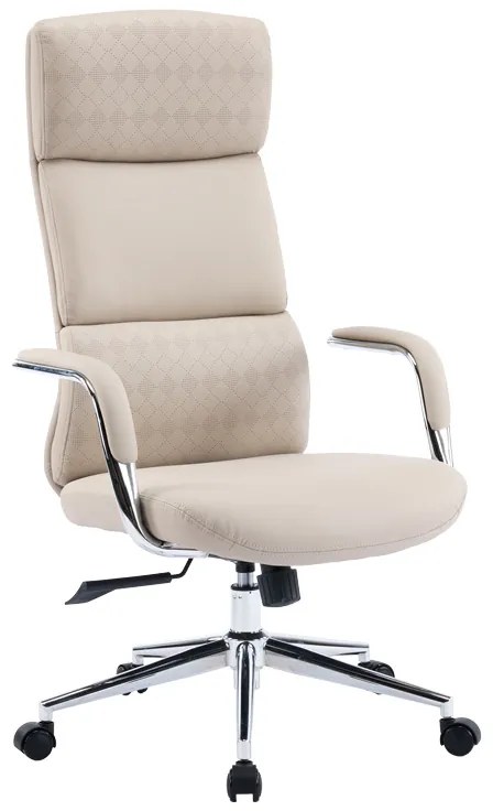 Καρέκλα γραφείου διευθυντή Bendona pakoworld pu σε μπεζ απόχρωση 71x78x119-127εκ