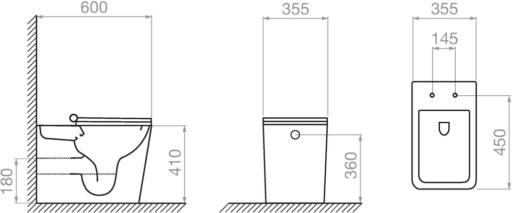 Λεκάνη Pyramis Niovi Rimless Επιδαπέδια