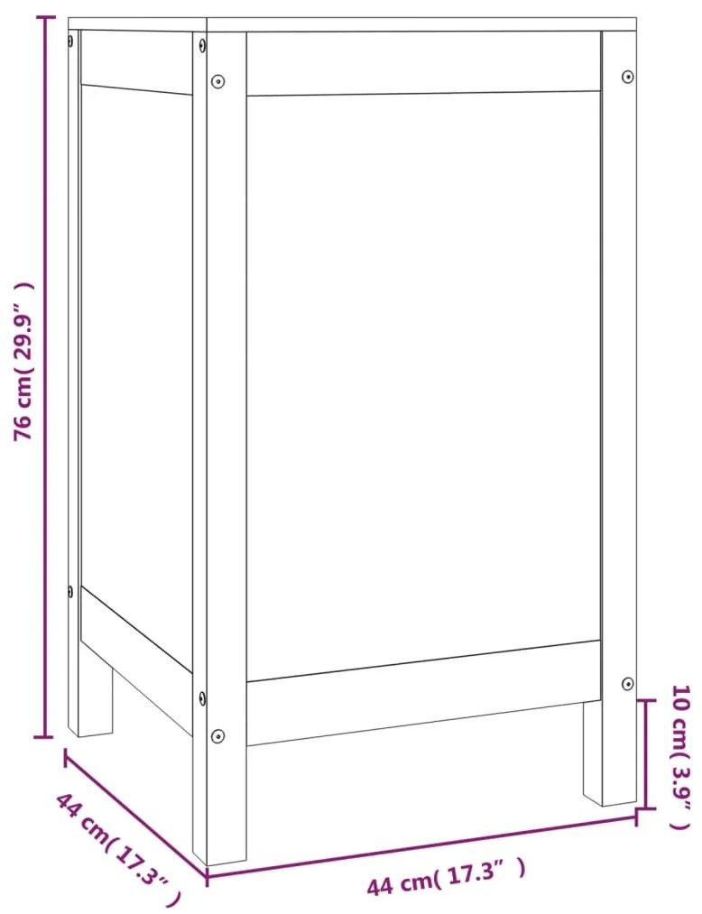 Καλάθι Απλύτων 44 x 44 x 76 εκ. από Μασίφ Ξύλο Πεύκου 823574