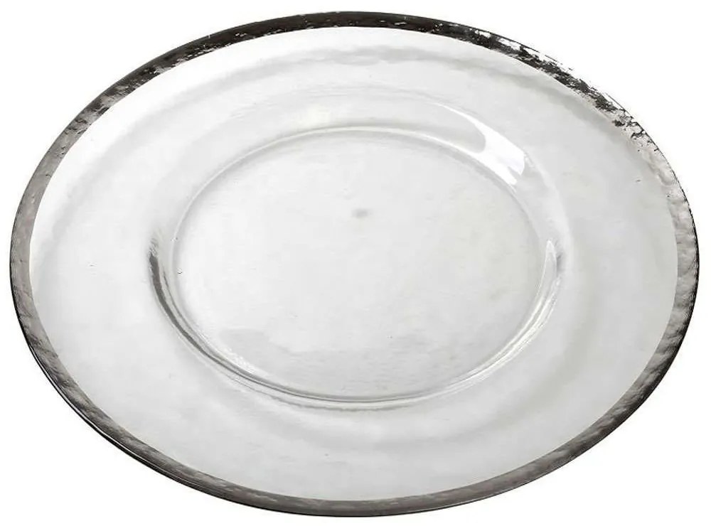 Πιάτο Ρηχό SUP109K4 Φ33x1,3cm Clear-Silver Espiel Glass
