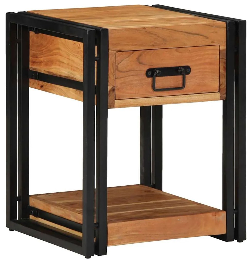 Κομοδίνο 2 pcs Καφέ 40 x 40 x 50 cm Μασίφ ξύλο ακακίας