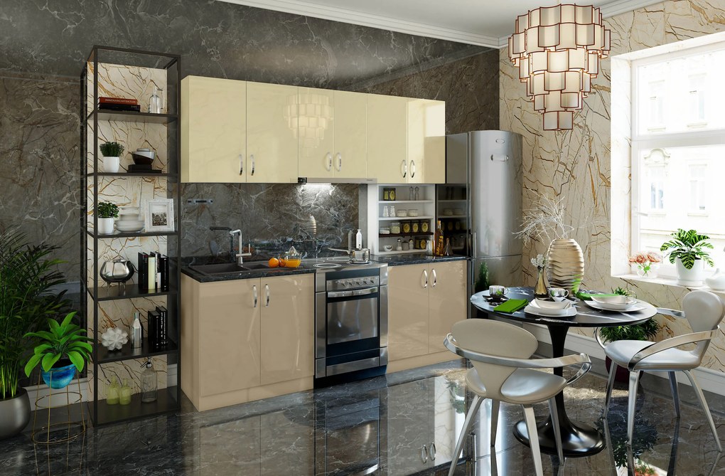 Σύνθεση Κουζίνας μήκος 2.60 μ ύψος 2,17 μ βάθος 0,60 μ, Glossmax 260, Genomax GenomGlossmax 260