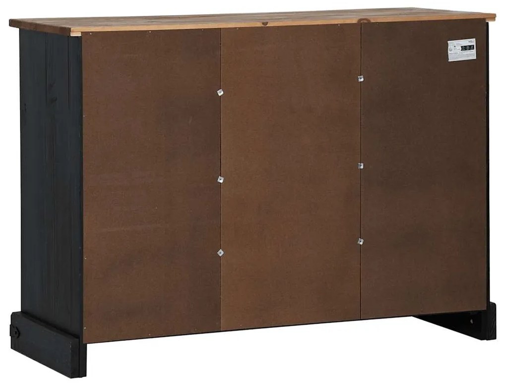 vidaXL Sideboard HALDEN 2 συρόμενες πόρτες μαύρο 112x40x80 cm