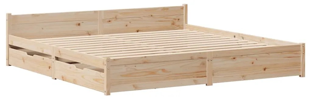 vidaXL Σκελετός Κρεβατιού Χωρίς Στρώμα 180x200 εκ Μασίφ Ξύλο Πεύκου