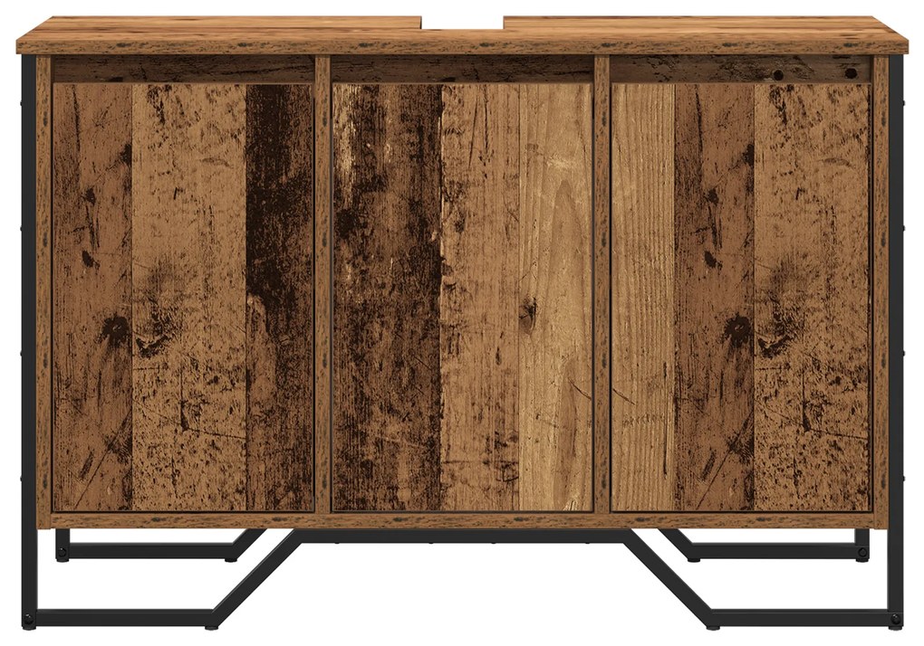 vidaXL Ντουλάπι Νιπτήρα Παλαιό Ξύλο 91x35x60 εκ. Μοριοσανίδα