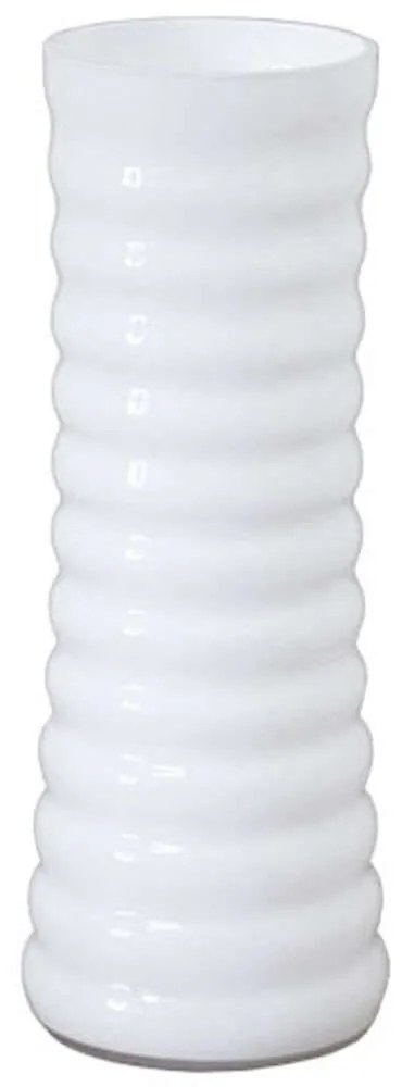 Βάζο Ριγέ 15-00-17831 30cm White Marhome Glass