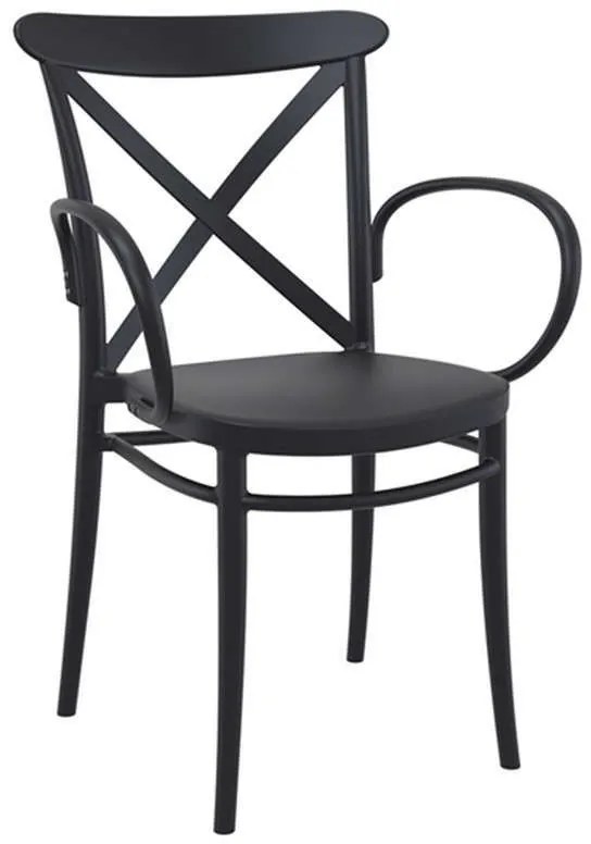 Πολυθρόνα Cross XL 20.0593 57Χ51Χ87cm Black Siesta