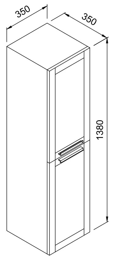 Στήλη LAGUNA Λευκή MDF 18mm Λάκα 35 3CLAG035WHM κρεμαστή