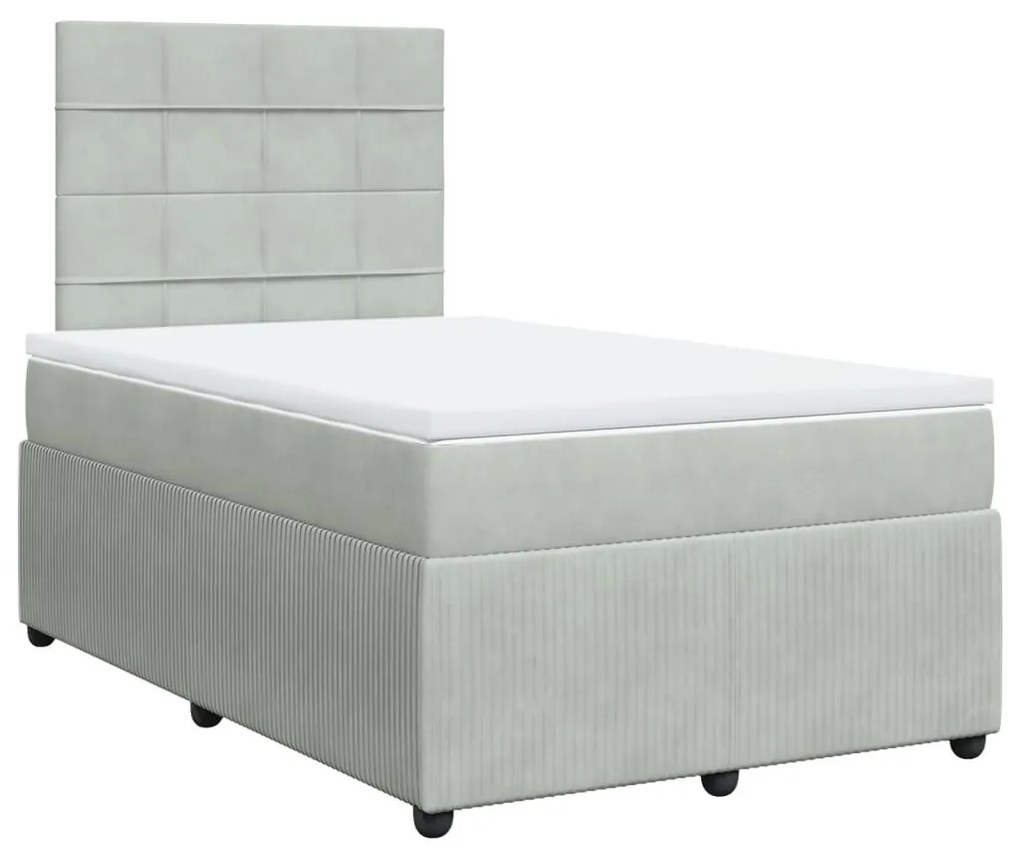 ΚΡΕΒΑΤΙ BOXSPRING ΜΕ ΣΤΡΩΜΑ ΑΝΟΙΧΤΟ ΓΚΡΙ 120X200 ΕΚ. ΒΕΛΟΥΔΙΝΟ 3292310