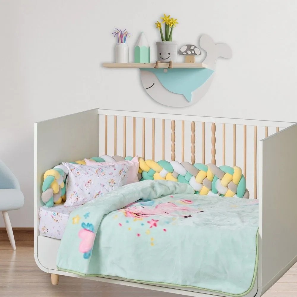Κουβέρτα Βρεφική Relax 4919 Velour Mint-Pink Das Home Cradle 110x140cm Πολυέστερ