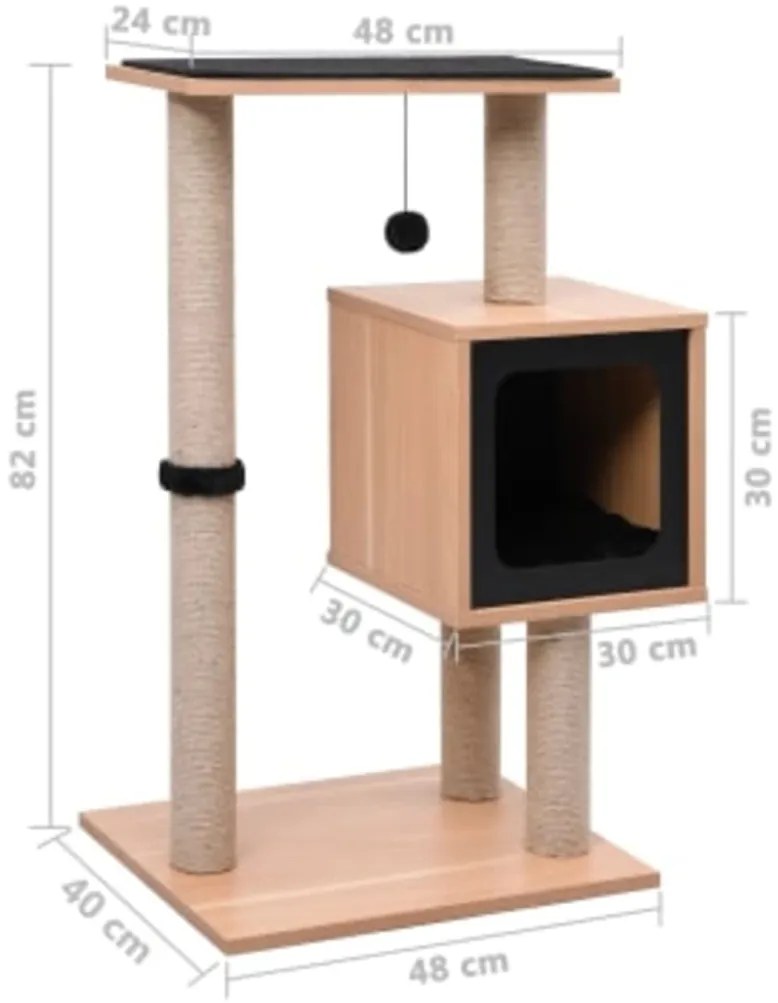 vidaXL Γατόδεντρο 82 εκ. με Πατάκι Ξυσίματος από Σιζάλ