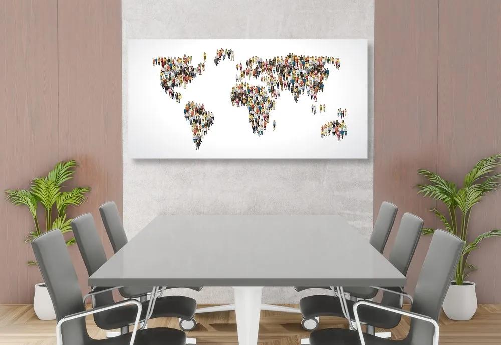 Εικόνα χάρτη του κόσμου που αποτελείται από ανθρώπους - 100x50