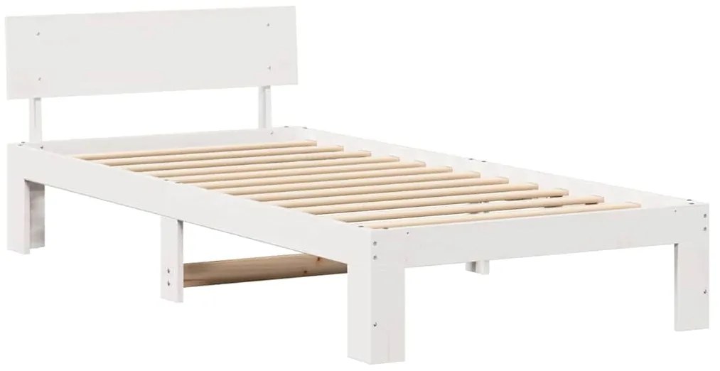 vidaXL Σκελετός Κρεβατιού Λευκό 90 x 200 cm Μασίφ ξύλο πεύκου