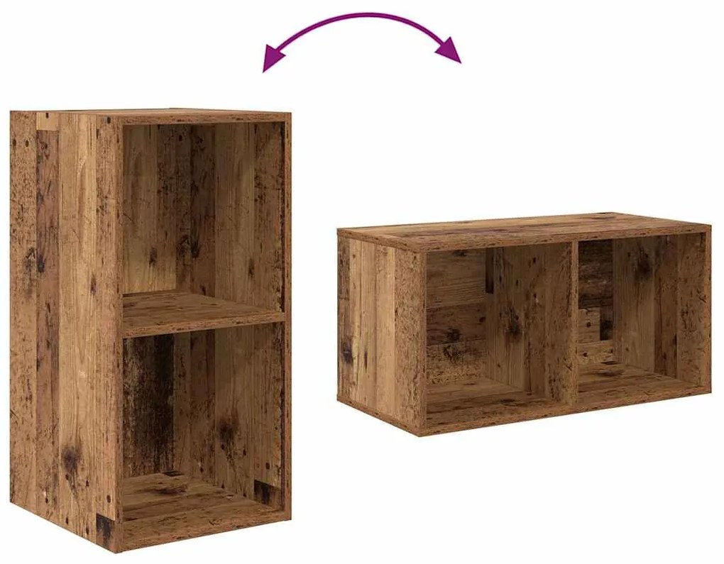 vidaXL Σετ επίπλου τηλεόρασης 4 pcs Παλαιό ξύλο 37 x 37 x 72 εκ