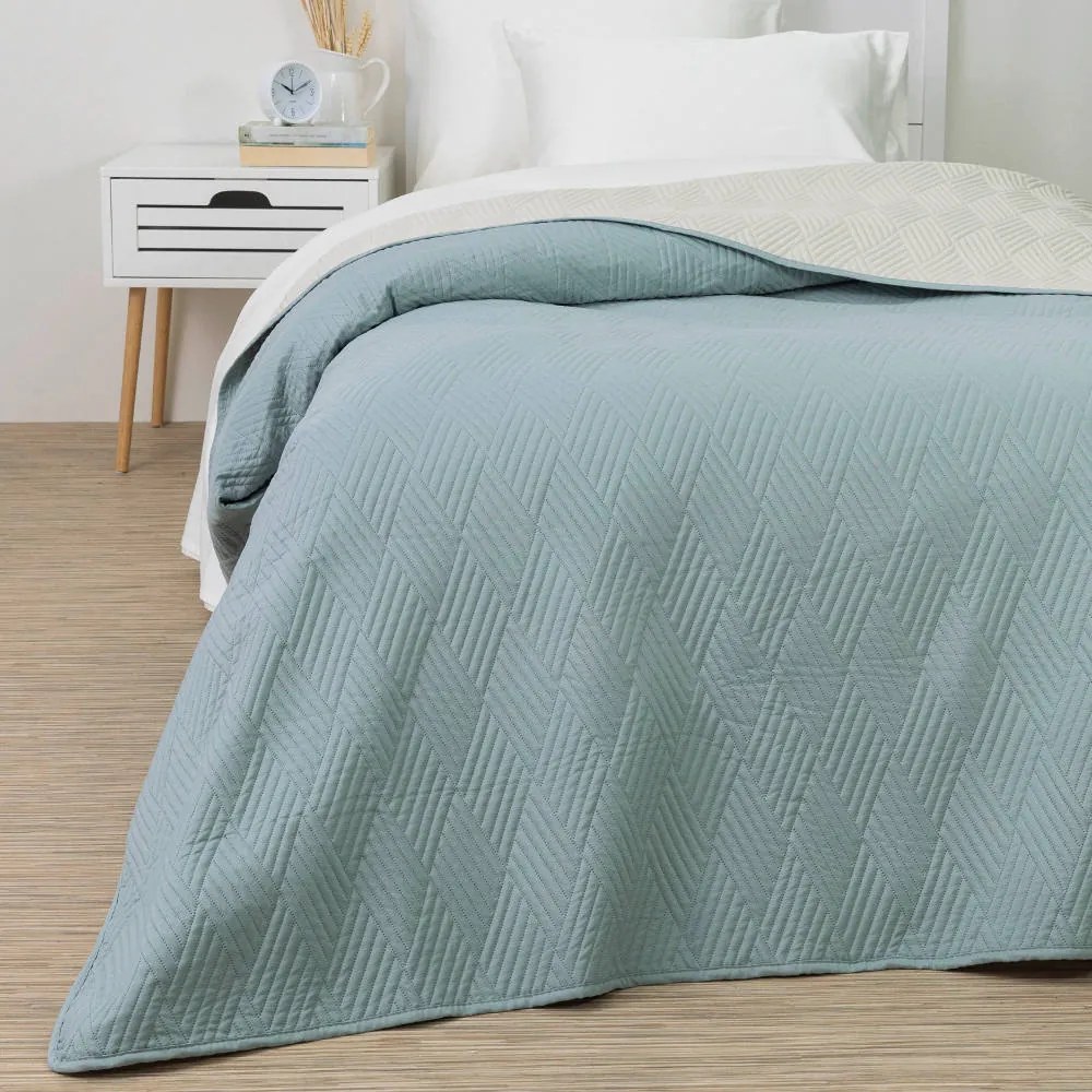 Κουβερλί Diamond Μονό - 160 x 240 cm - Γκρι-Γκρι ανοιχτό - Borea