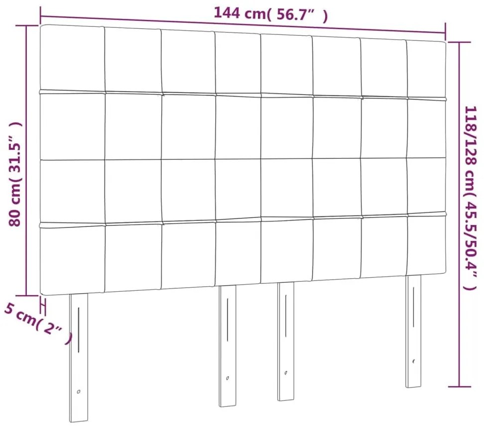 Κεφαλάρι Κρεβατιού LED Μαύρο 144x5x118/128 εκ. Βελούδινο - Μαύρο