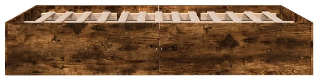 vidaXL Πλαίσιο Κρεβατιού Καπνιστή Δρυς 120x190 εκ. Επεξεργασμένο Ξύλο