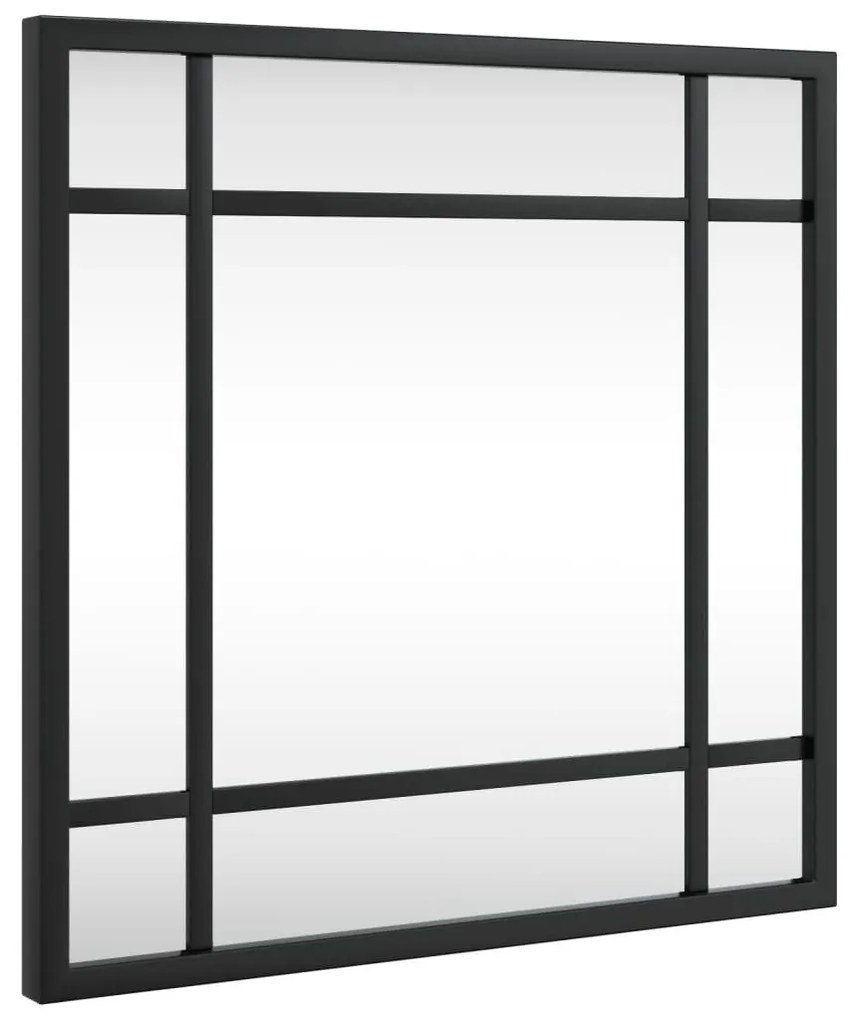 Καθρέφτης Τοίχου Τετράγωνος Μαύρος 30 x 30 εκ. από Σίδερο - Μαύρο