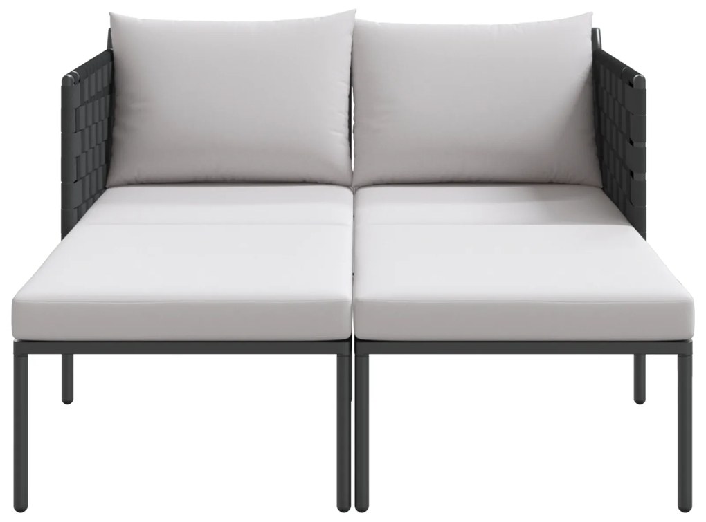 vidaXL Ήλιο-κρεβάτι με μαξιλάρι Ανθρακί 115 x 153 x 69.5 εκ. Ατσάλι