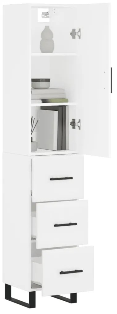 vidaXL Ντουλάπι Λευκό 34,5 x 34 x 180 εκ. από Επεξεργασμένο Ξύλο