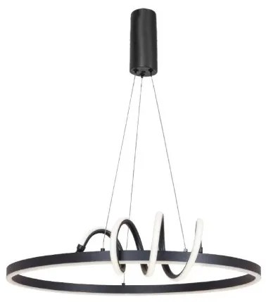 Κρεμαστό Φωτιστικό Οροφής LED 44W 3CCT Αλουμίνιο Ακρυλικό Inlight-6076-BL-Μαύρο 6076-BL