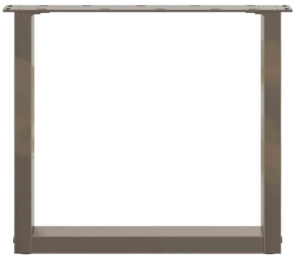 vidaXL Πόδια Τραπεζιού Σαλονιού σε Σχήμα U 2 τεμ. από Φυσικό Ατσάλι 50x(42-43) εκ. Ατσάλι